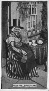 Oude Welshe Vrouw, naar een laat 19e-eeuwse foto door British Photographer